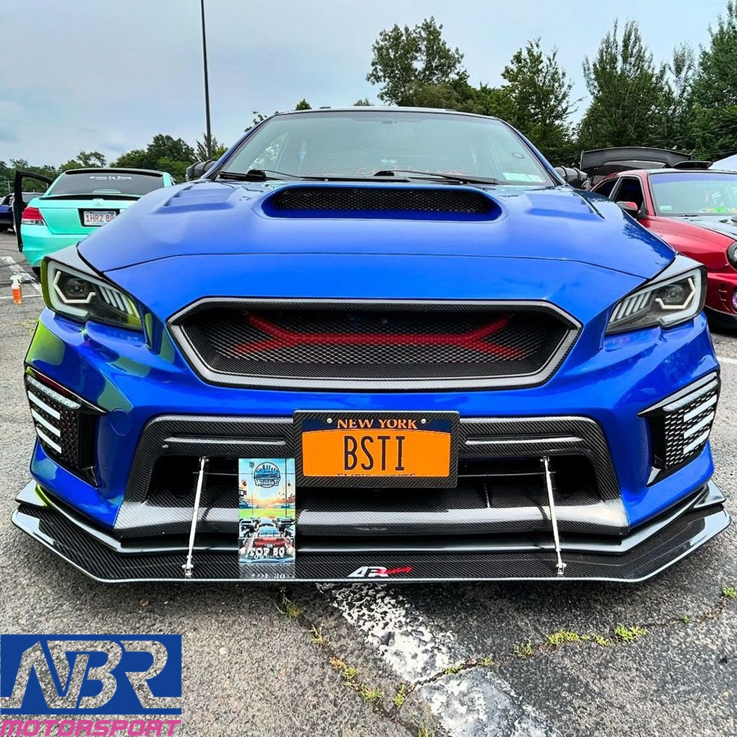 スバル2018-2021WRXSTIカーボンファイバーフロントグリルV2スタイル
