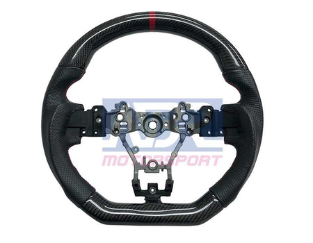 2015+ WRX STI Leather / Carbon fiber / Red Stripe Steering Wheel - NBR Motorsport