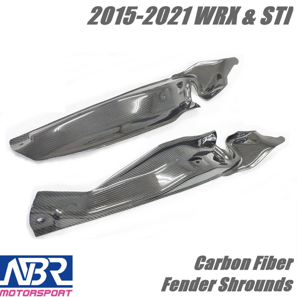 2015-2021 WRX & STI Carbon Fiber Engine Fender Shrouds Regular - NBR Motorsport