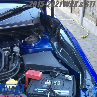 2015-2021 WRX & STI Carbon Fiber Engine Fender Shrouds Regular - NBR Motorsport