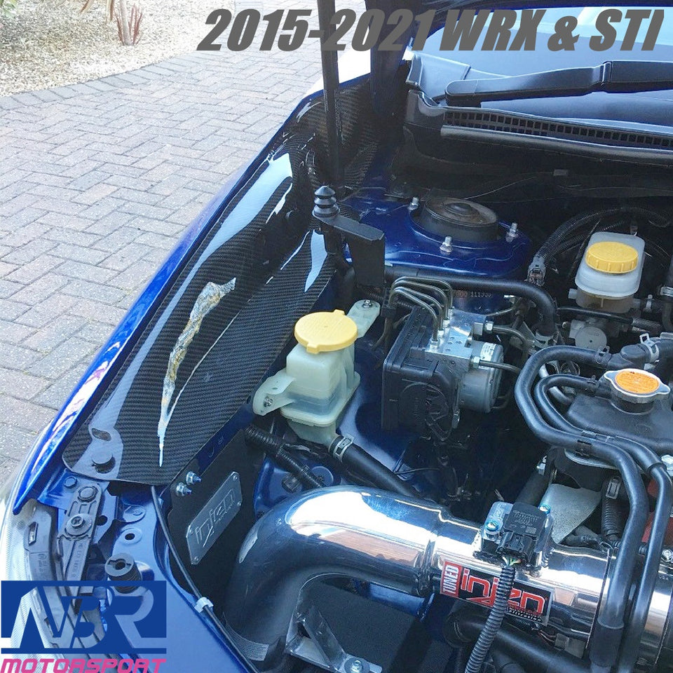 2015-2021 WRX & STI Carbon Fiber Engine Fender Shrouds Regular - NBR Motorsport