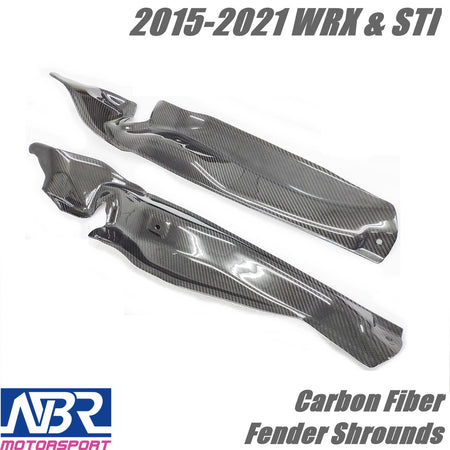 2015-2021 WRX & STI Carbon Fiber Engine Fender Shrouds Regular - NBR Motorsport
