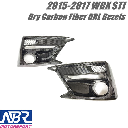 2015-2017 WRX STI Dry Carbon Fiber DRL Bezels (18-21 Look) - NBR Motorsport