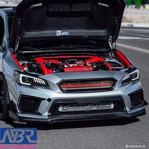 2018-2021 WRX STI Front Brace V2 Style Fits FMIC + Carbon Grille V2 Style