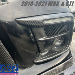 2018-2021 WRX STI Dry Carbon Fiber DRL Bezels Sequential Turn Signals - NBR Motorsport