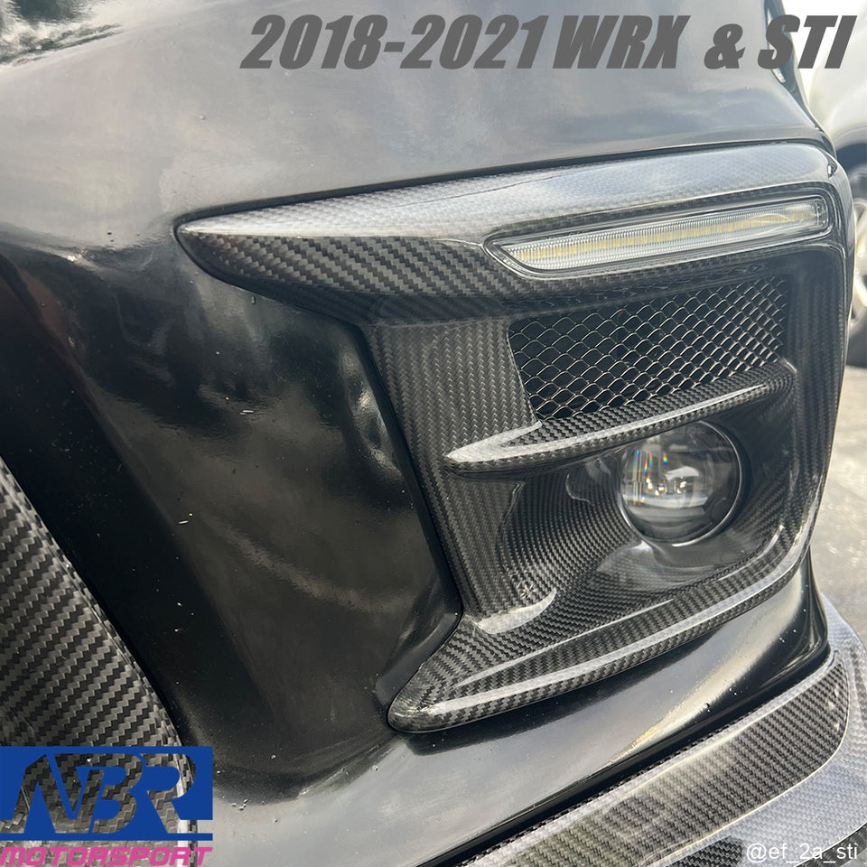 2018-2021 WRX STI Dry Carbon Fiber DRL Bezels Sequential Turn Signals - NBR Motorsport