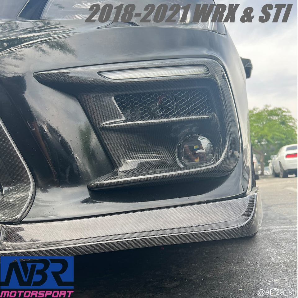 2018-2021 WRX STI Dry Carbon Fiber DRL Bezels Sequential Turn Signals - NBR Motorsport