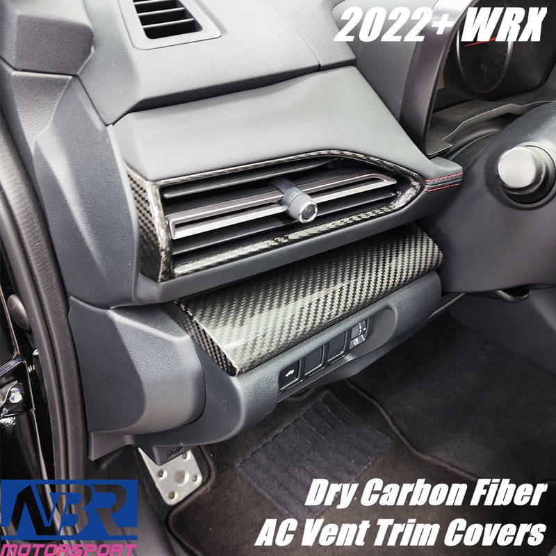ABS Carbon Fiber Look Center Air Vent Outlet Cover Trim For Subaru WRX / WRX STI 2016-2021 – Black, 1-Piece