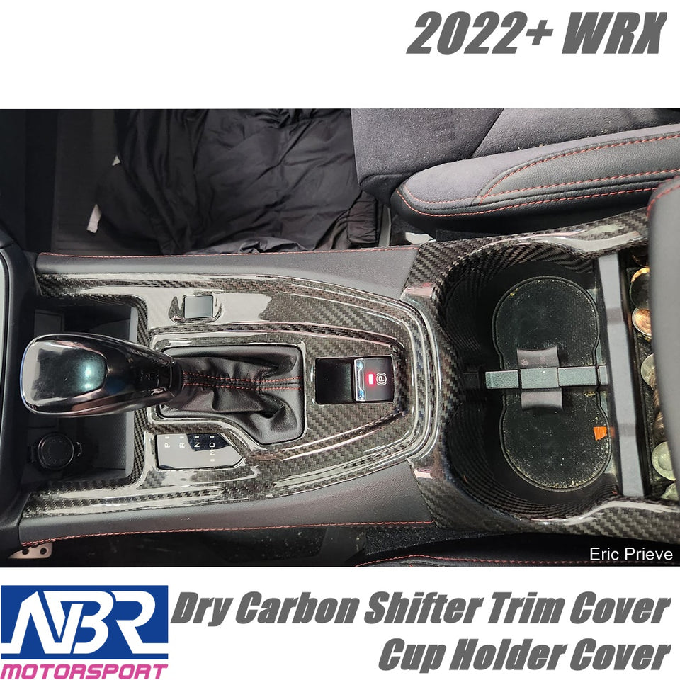 Subaru 2022+ WRX Dry Carbon Fiber CVT Cup Holder Cover - NBR Motorsport