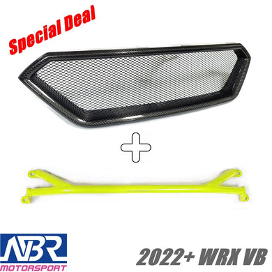2022+ WRX Carbon Fiber Front Grille + Front Brace - NBR Motorsport