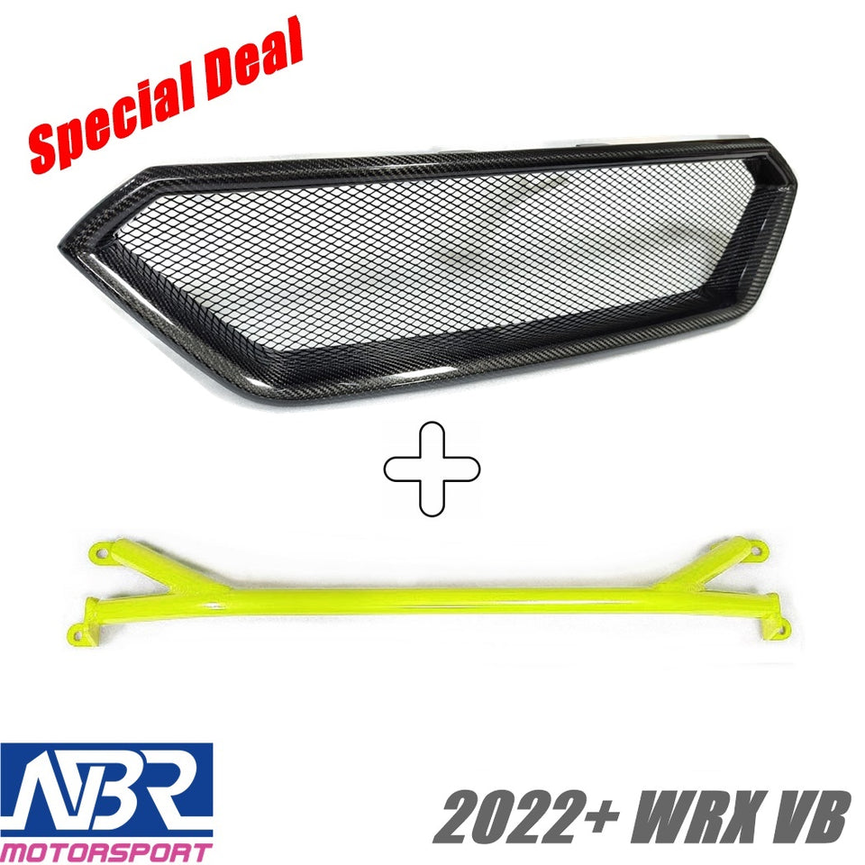 2022+ WRX Carbon Fiber Front Grille + Front Brace - NBR Motorsport