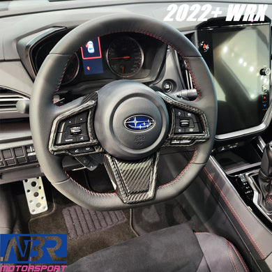 2022+ WRX Dry Carbon Fiber Speedometer Cluster Frame Cover & Steering Wheel Multifunction Switch Covers CVT - NBR Motorsport