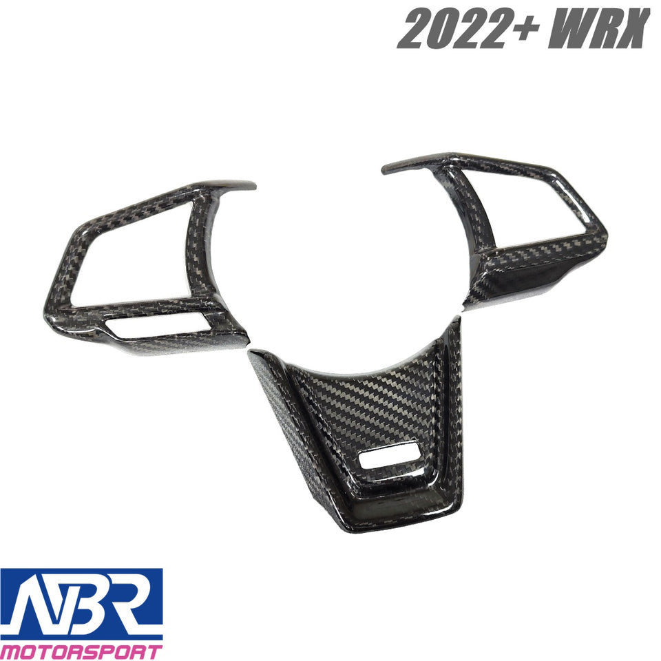 Carbon Fiber Look Steering Wheel Decor Cover Trim For Subaru WRX STi 2016-2020 - ABS Plastic
