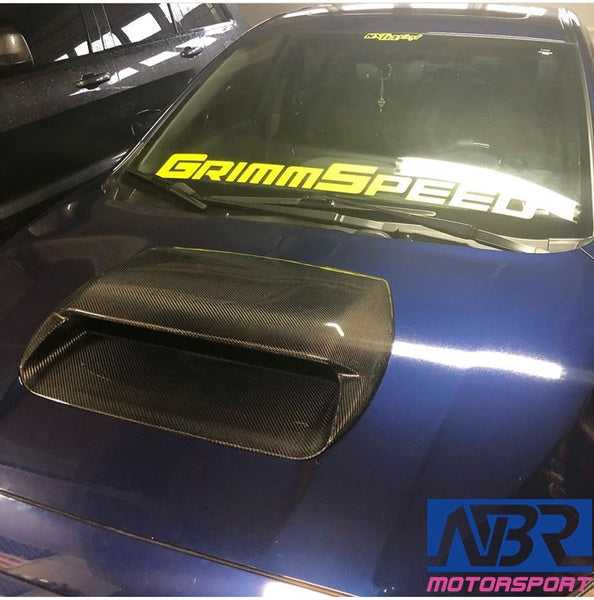 Carbon Fiber Hood Air Scoop Bonnet Vent Cover For Subaru Impreza WRX STi 2015–2020, Clip-On, Gloss Black Finish