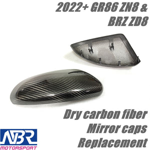 Toyota 2022+ GR86 ZN8 Dry Carbon Fiber Mirror Caps Replacement - NBR Motorsport