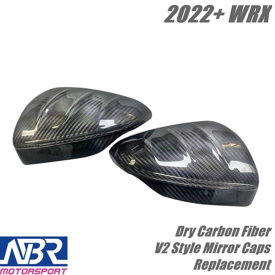 Subaru 2022+ WRX Dry Carbon Fiber Mirror Caps Replacement V2 Style - NBR Motorsport