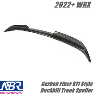 2022+ WRX Carbon Fiber STI Style Duckbill Trunk Spoiler V1 - NBR Motorsport