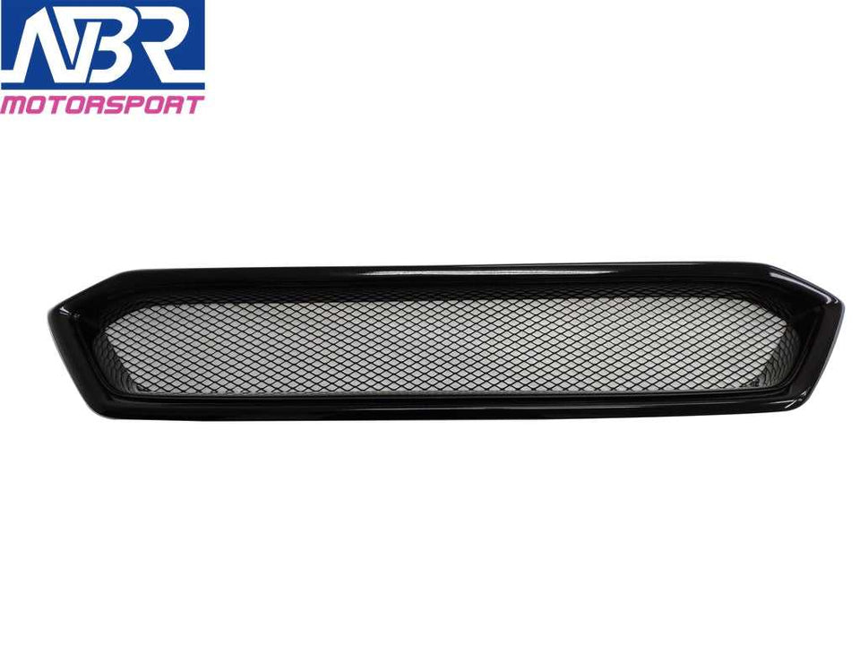 thumbnail image 2 of Gloss Black Front Bumper Upper Grille Mesh Grill Compatible With Subaru WRX STI 2015-2017 Direct Replacement 2 of 5