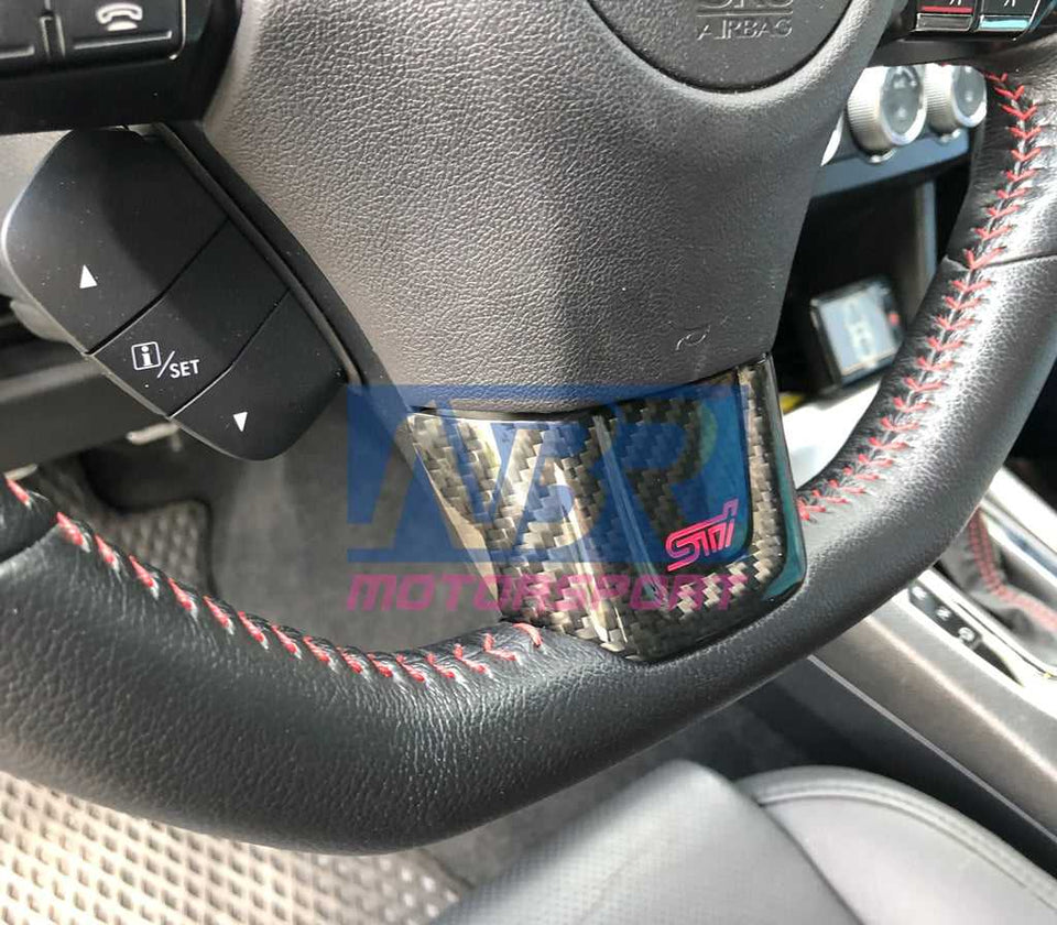 2015-2021 WRX STI Dry Carbon Steering Wheel Cover Add-on - NBR Motorsport