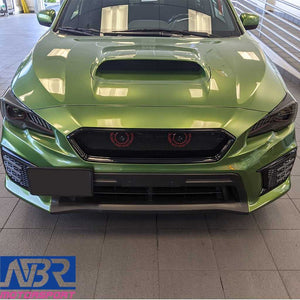 2018-2021 WRX & STI Glossy Black Front Grille V2 Style (with ridge) - NBR Motorsport