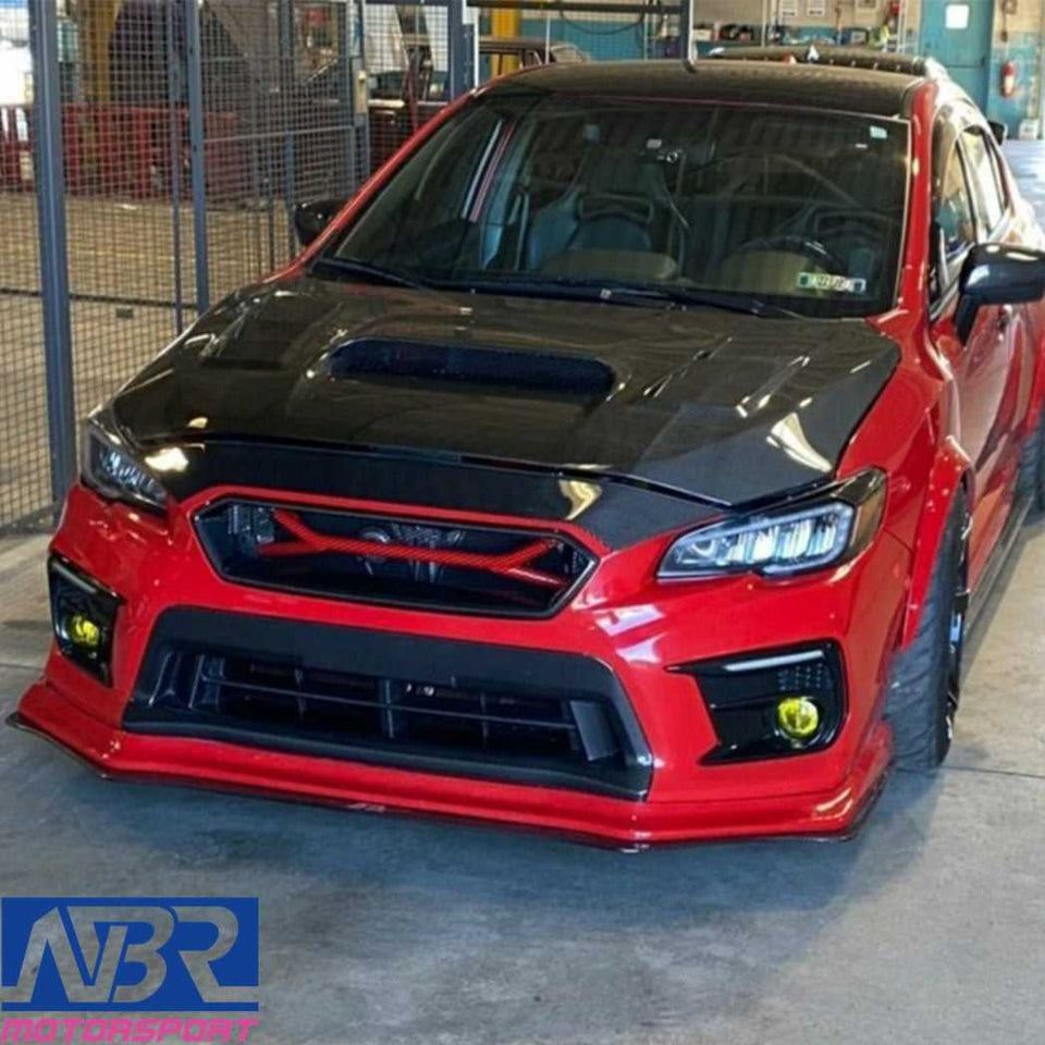 Wrinkle Red 2015-2021 WRX STI Front Brace Bar V1 Style - NBR Motorsport